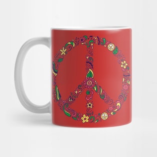 Flowery Peace Sign Mug